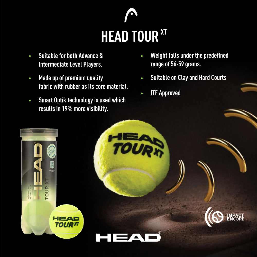 Head Tour XT Tennis Balls (Can of 3) TennisHub