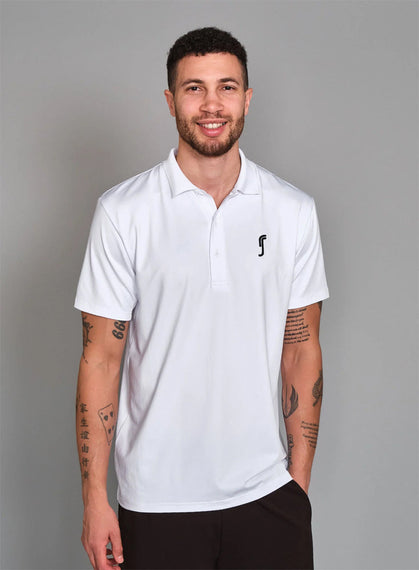 RS MEN'S PERFORMANCE POLO WHITE