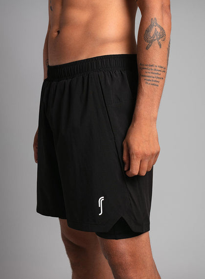 RS MEN'S PERFORMANCE SHORTS 2 IN 1 BLACK