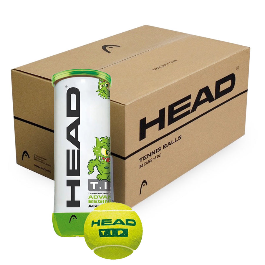 Head T.I.P. Green Tennis Balls (Carton Of 72 Balls) - For Junior