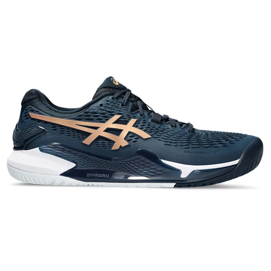 Asics Gel Resolution 9 Blue Gold Women s Shoes TennisHub