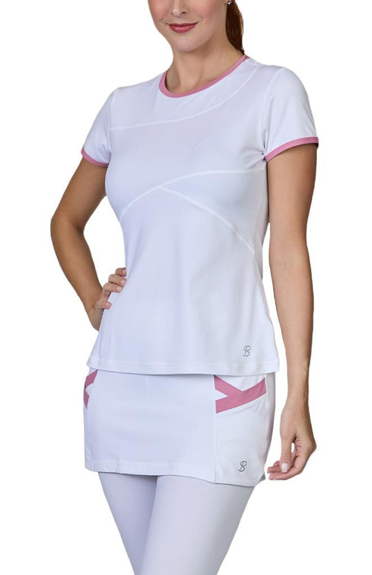 Sofibella Center Line Women Short Sleeve White 2077