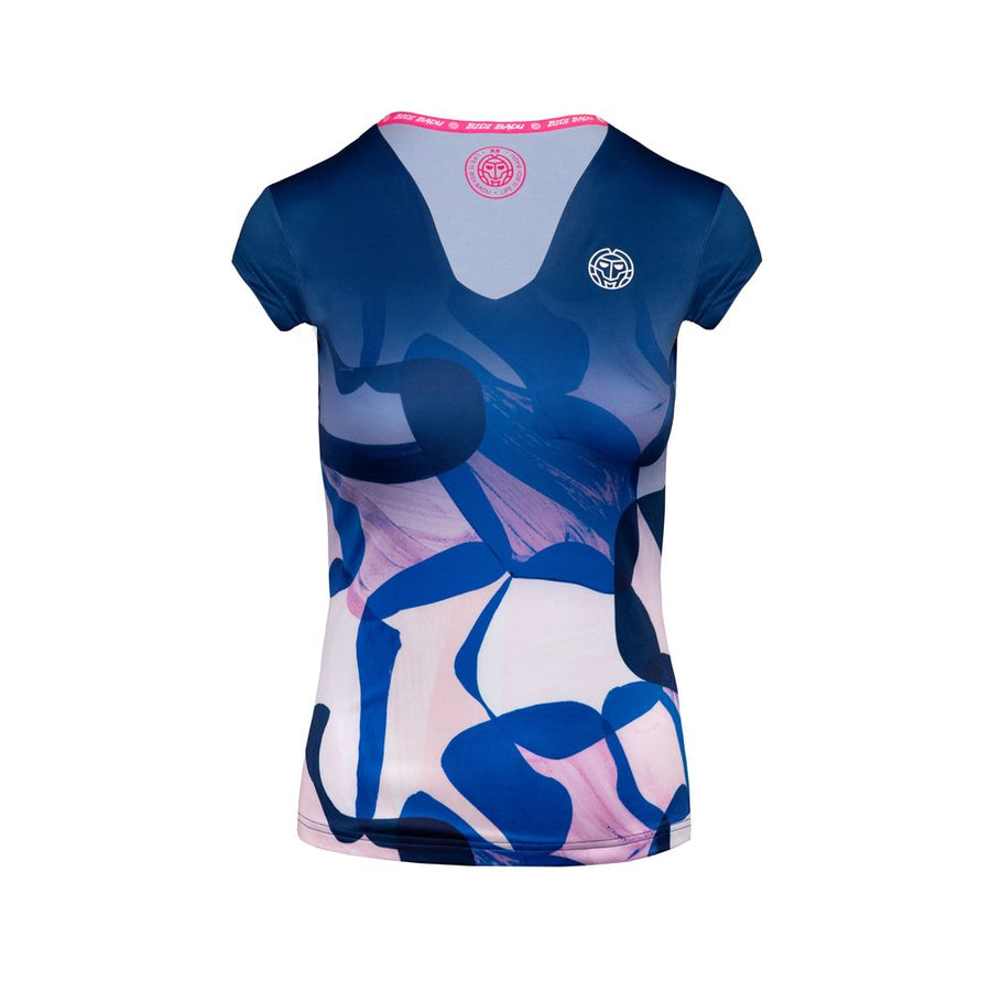 Bidi Badu Bella 2.0 Tech Women V-Neck Tee Navy/Rose